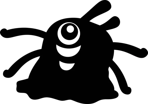 Zwarte Comic tiny monster vector — Stockvector