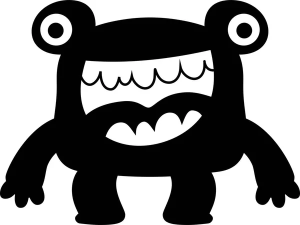 Zwarte Comic tiny monster vector — Stockvector