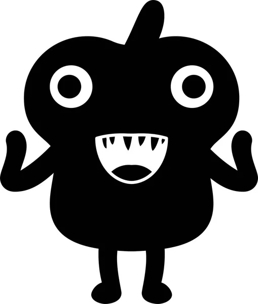 Zwarte Comic tiny monster vector — Stockvector