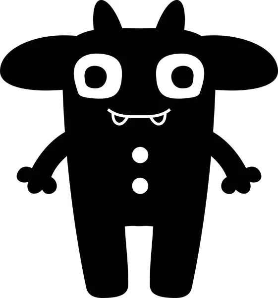 Zwarte Comic tiny monster vector — Stockvector