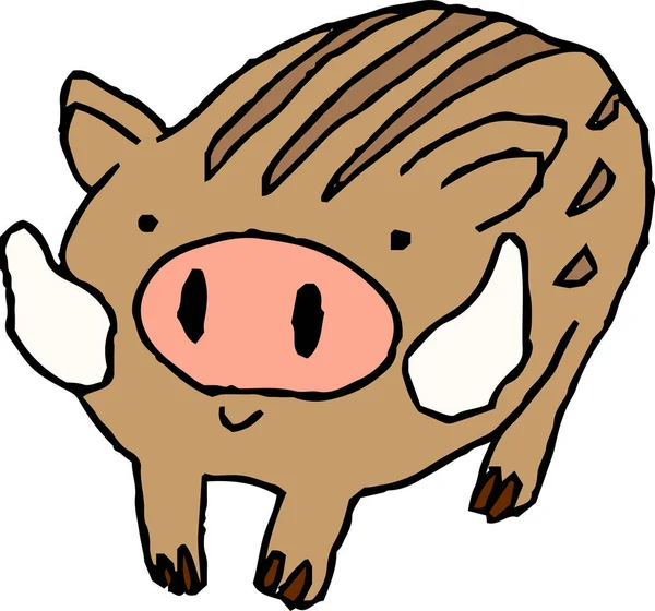 Graffiti of cute wild boar — Stock Vector