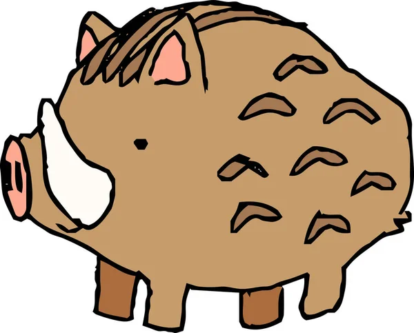 可爱的野猪涂鸦 — 图库矢量图片