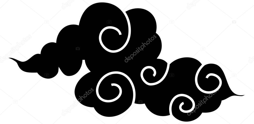 Black Japanese style cloud