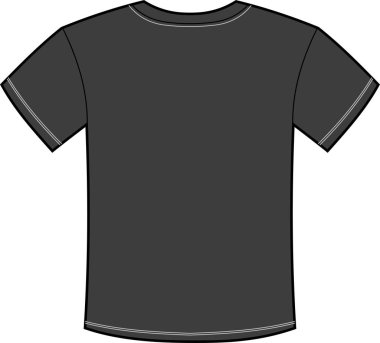 Mens siyah tişört arka yüzü