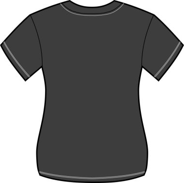 Kadınlar siyah tişört arka yüzü