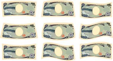 Deformed_Back_side_of_Japans_1000_yen_note_set