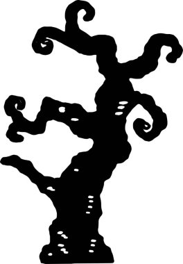 Cadılar Bayramı ağaç siluet