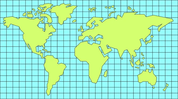 Eenvoudige wereldkaart — Stockvector