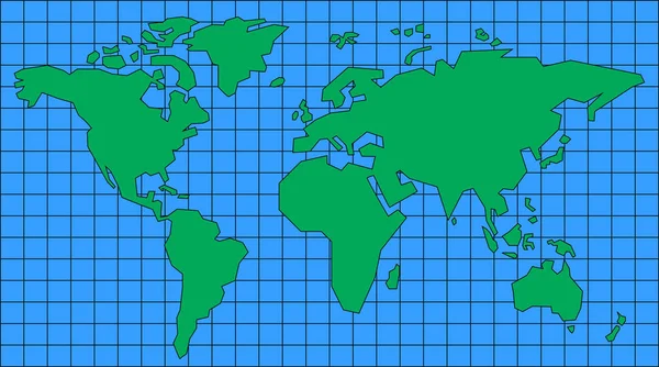 Einfache Weltkarte — Stockvektor