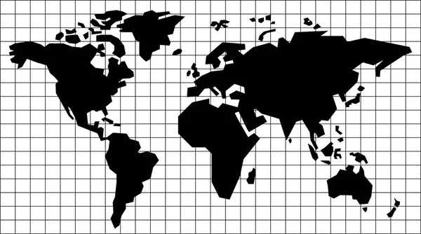 シンプルな世界地図 — ストックベクタ