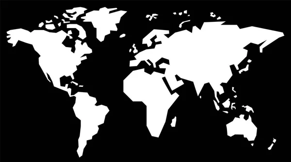 Eenvoudige wereldkaart — Stockvector