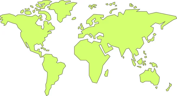 Eenvoudige wereldkaart — Stockvector