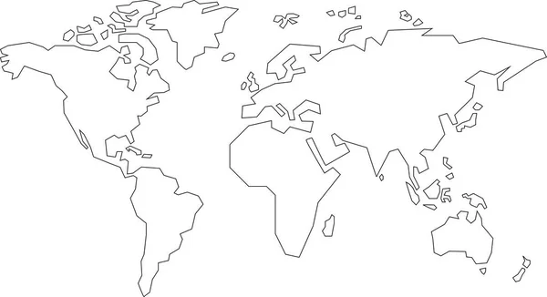 Mappa del mondo semplice — Vettoriale Stock