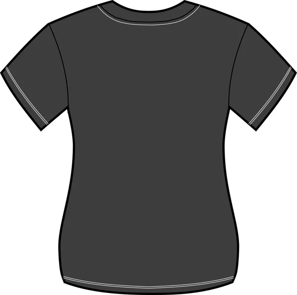 Face arrière du T-shirt Femme Noir — Image vectorielle