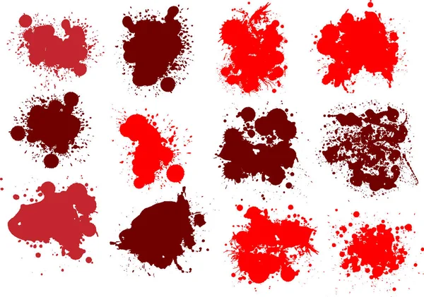 Halloween Horror conjunto de salpicaduras de sangre — Vector de stock