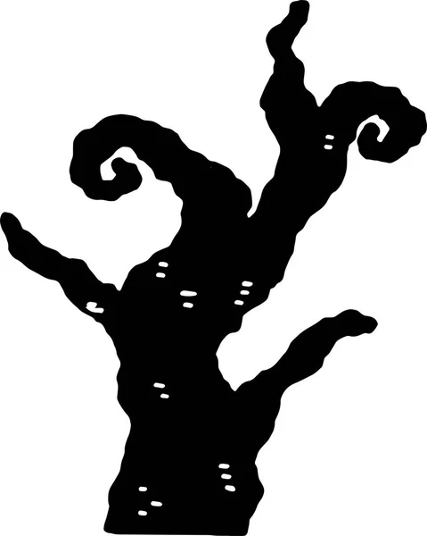 Silhouette d'arbre Halloween — Image vectorielle