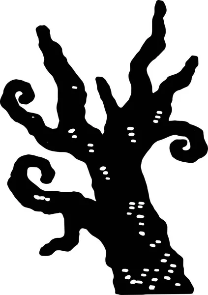 Silueta de árbol de Halloween — Vector de stock