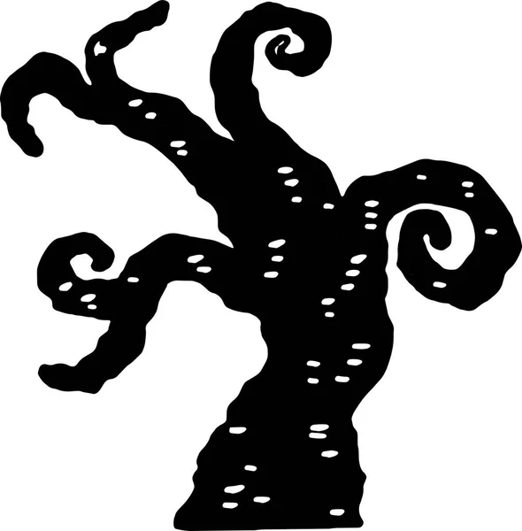 Silhouette d'arbre Halloween — Image vectorielle