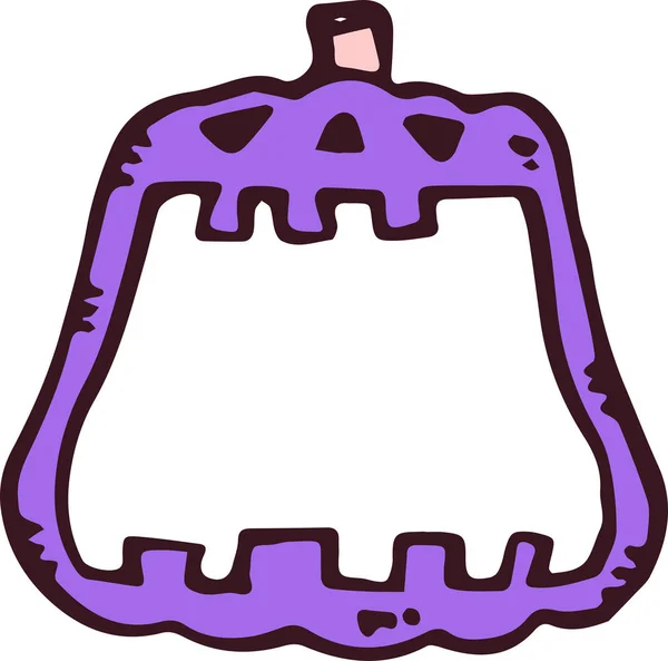 Pompoen Halloween paarse frame — Stockvector