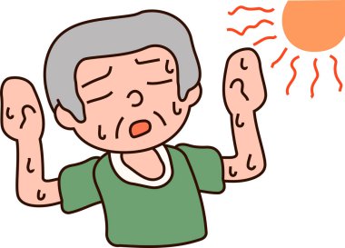 Yaz güneş çarpması büyükbaba