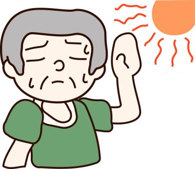 Yaz güneş çarpması büyükbaba