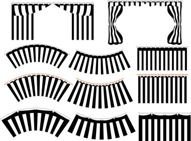 Siyah ve beyaz perde seti