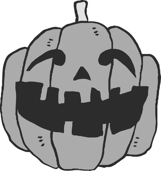 Ilustración monocromática de la calabaza de Halloween — Archivo Imágenes Vectoriales