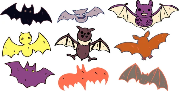 Хэллоуин: набор летучих мышей — стоковый вектор