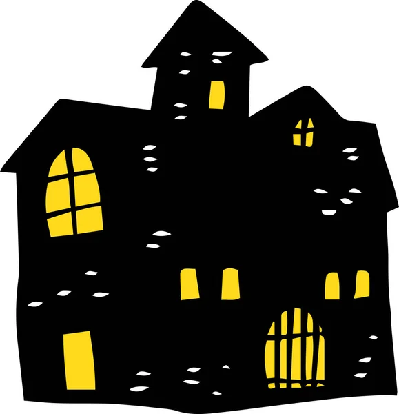 Silueta del castillo de Halloween — Vector de stock