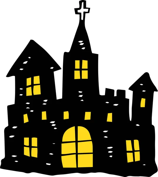 Halloween kasteel silhouet — Stockvector