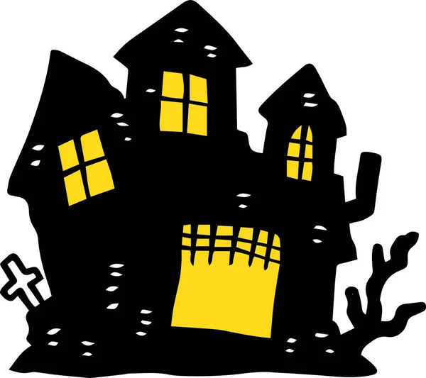 Silhouette du château d'Halloween — Image vectorielle