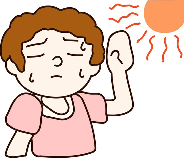 夏の熱中症の母 — ストックベクタ