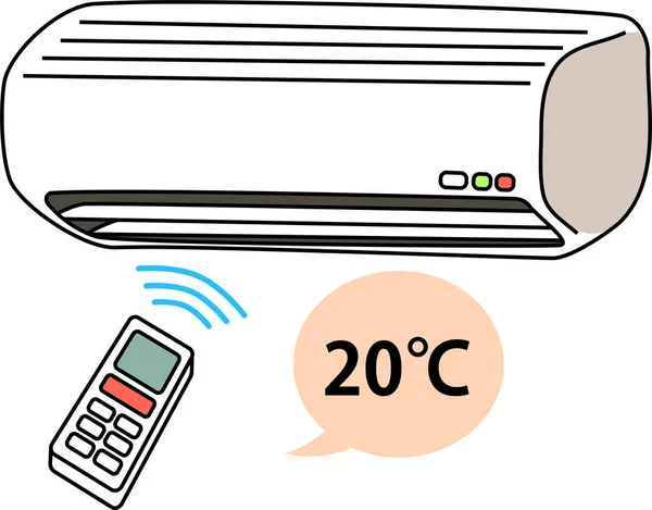 Warm airconditioner illustratie set — Stockvector