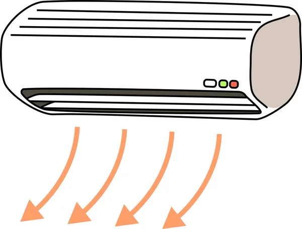 Ar condicionado quente Conjunto de ilustrações — Vetor de Stock