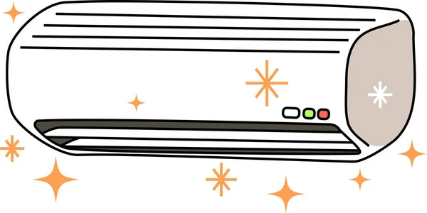 Acondicionador de aire caliente Set de ilustración — Archivo Imágenes Vectoriales