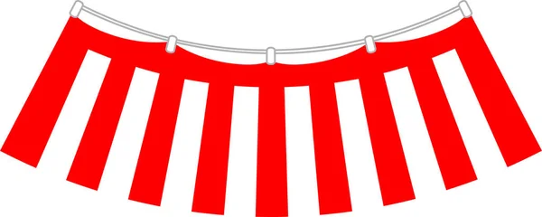 Rideau rouge et blanc — Image vectorielle