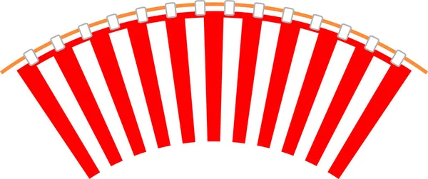 Rideau rouge et blanc — Image vectorielle