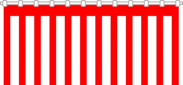 Rood en wit gordijn — Stockvector