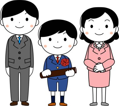 Mezuniyet töreninde sevimli aile ayarla