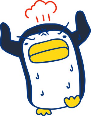 Terleme ile sıcak yaz siyah penguen