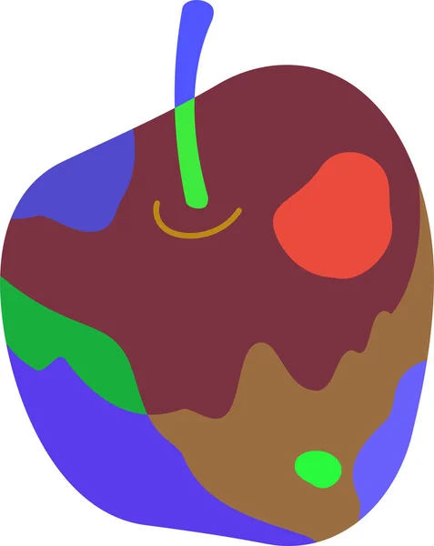 Psychedelische Farbe Apfel Illustration — Stockvektor