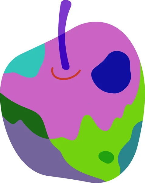 Pszichedelikus színes apple illusztráció — Stock Vector