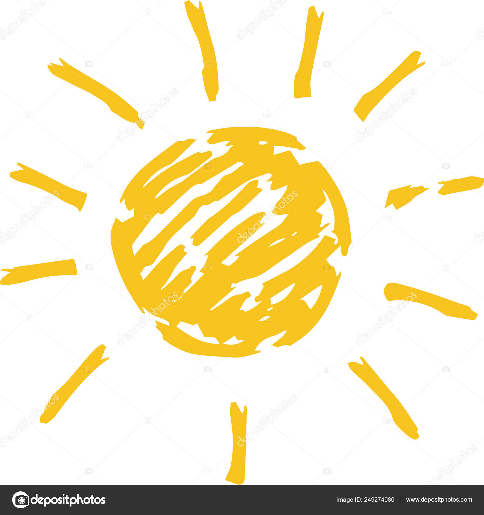 Yellow Hand Painted Sun Illustration Stock Vector C Blue Daemon