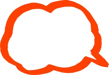 Kalın satır ile sıcak renk konuşma balonu 