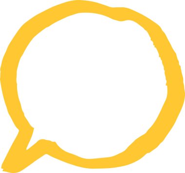 Kalın satır ile sıcak renk konuşma balonu 