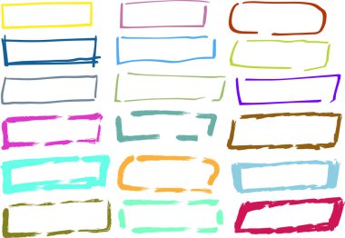 Çizilmiş renkli dikdörtgen çerçeve kümesi