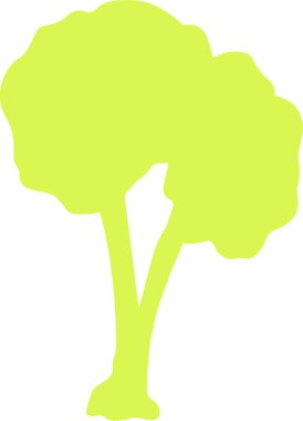 Yeşil ağaç siluet 