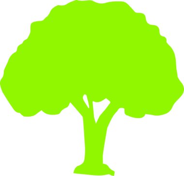 Yeşil ağaç siluet 