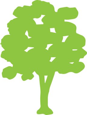 Yeşil ağaç siluet 