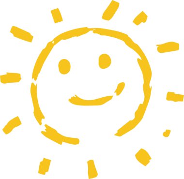 Sarı el boyaması güneş illüstrasyon 